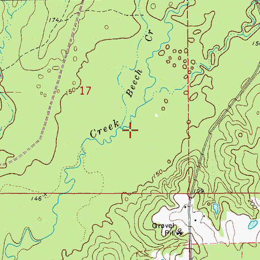 Topographic Map of Beech Creek, AR