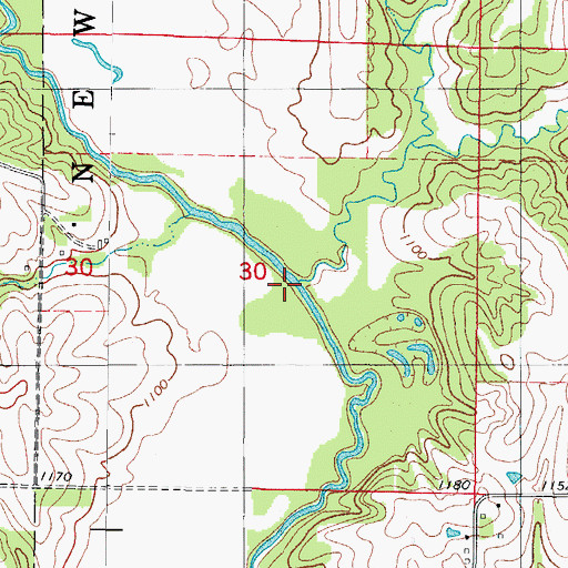 Topographic Map of Wolf Creek, IA