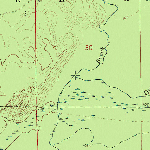 Topographic Map of Beech Creek, AR