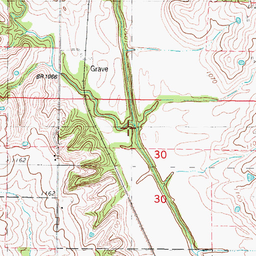 Topographic Map of Wolf Creek, IA