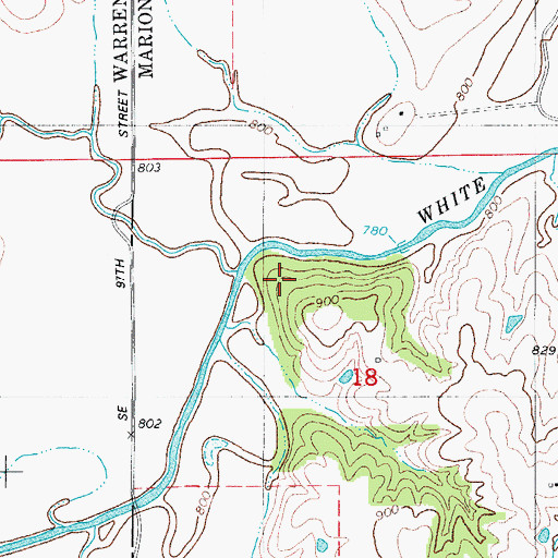 Topographic Map of Wolf Creek, IA