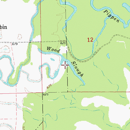 Topographic Map of Wood Slough, IA