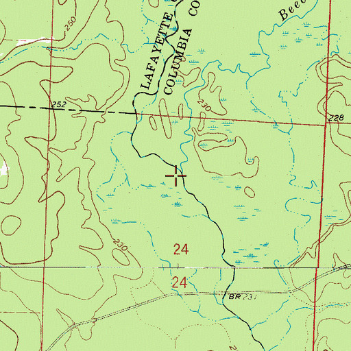 Topographic Map of Beech Creek, AR
