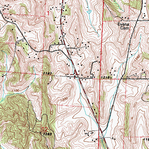 Topographic Map of Woodland School, IA