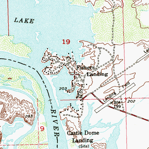 Topographic Map of Fishers Landing, AZ