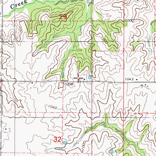 Topographic Map of Wren School, IA
