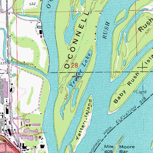 Topographic Map of Yeager Lake, IA