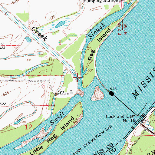 Topographic Map of Yellow Spring Creek, IA