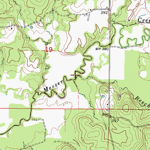 Topographic Map of Beech Creek, AR