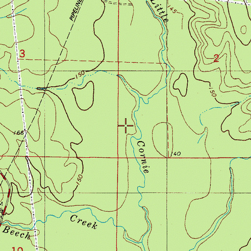 Topographic Map of Beech Creek, AR