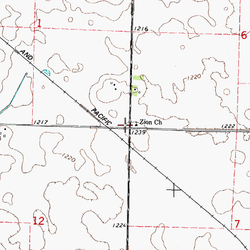 Topographic Map of Zion United Methodist Church, IA