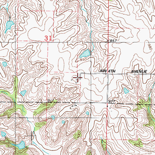 Topographic Map of Warren County Home, IA