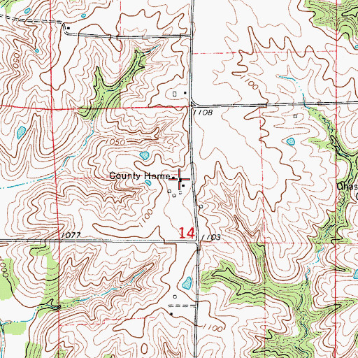 Topographic Map of Decatur County Home, IA