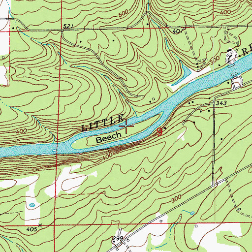 Topographic Map of Beech Island, AR