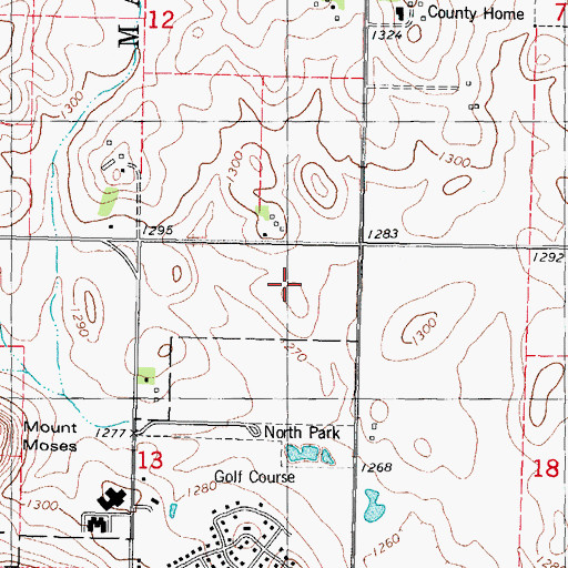 Topographic Map of Carroll High School, IA