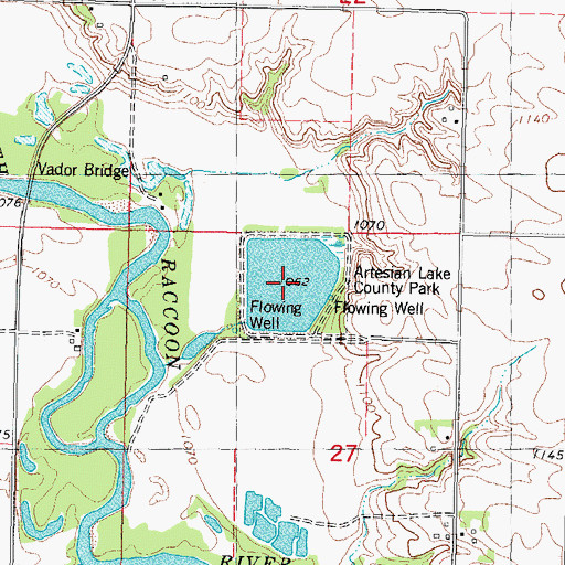 Topographic Map of Artesian Lake, IA