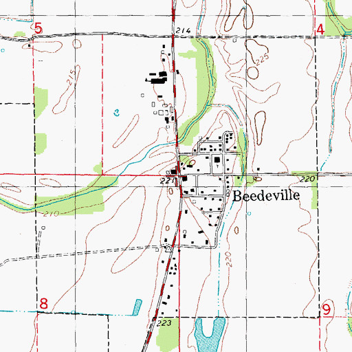 Topographic Map of Beedeville, AR