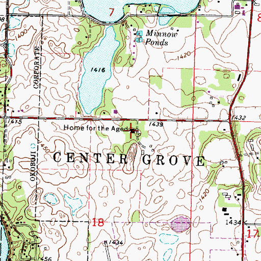 Topographic Map of Oak Haven Care Facility, IA