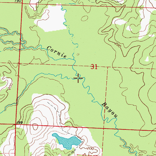 Topographic Map of Beene Creek, AR