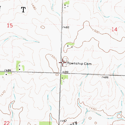 Topographic Map of Grant Township Cemetery, IA
