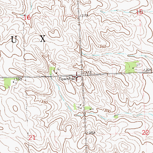 Topographic Map of Sioux Townhall, IA