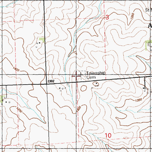 Topographic Map of Nassau Township Cemetery, IA