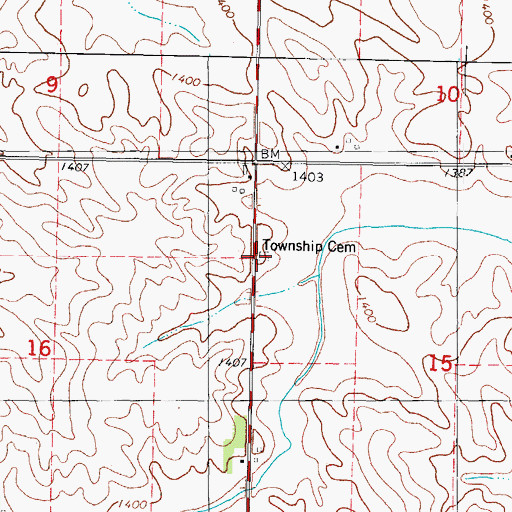 Topographic Map of Melville Township Cemetery, IA