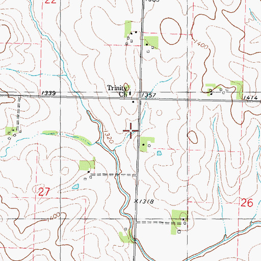 Topographic Map of Lincoln Township Cemetery, IA