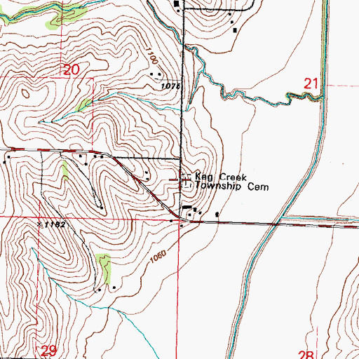 Topographic Map of Keg Creek Township Cemetery, IA