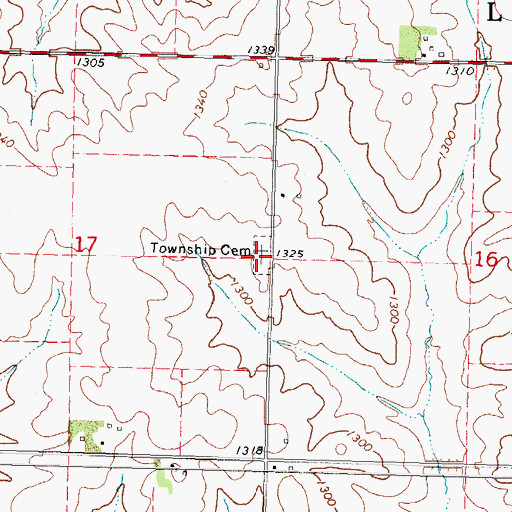 Topographic Map of Lincoln Township Cemetery, IA