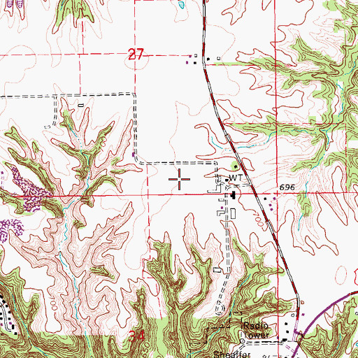 Topographic Map of Iowa State Penitentiary, IA