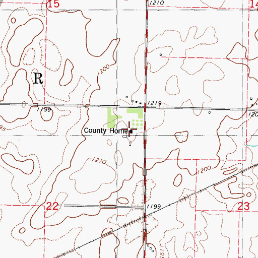 Topographic Map of Calhoun County Home, IA
