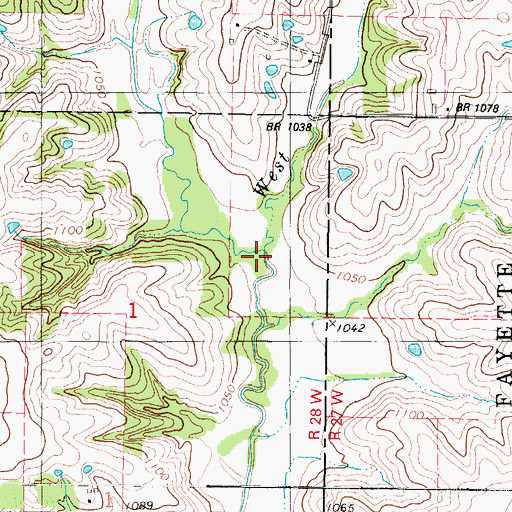 Topographic Map of Kuder Creek, IA