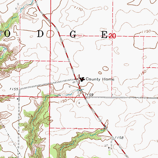 Topographic Map of Boone County Home, IA