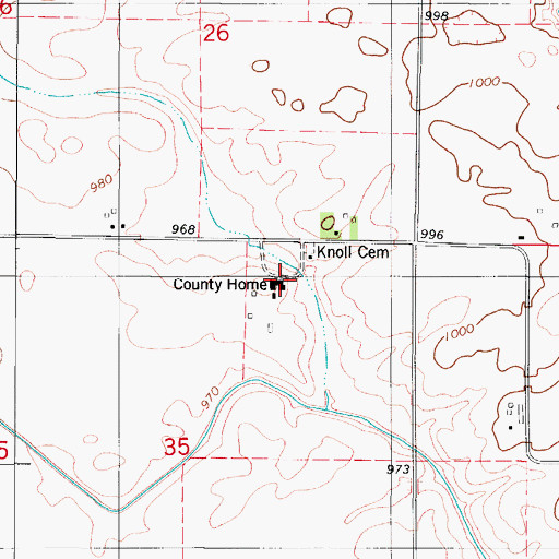 Topographic Map of Story County Home, IA