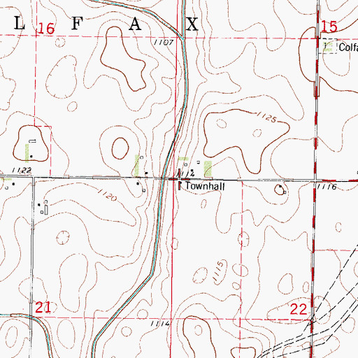 Topographic Map of Colfax Townhall, IA