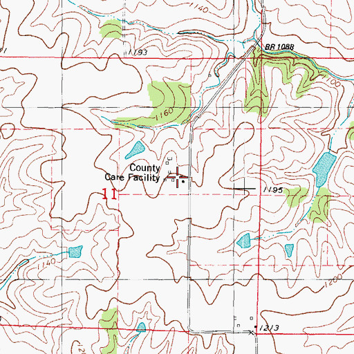 Topographic Map of Guthrie County Care Facility, IA