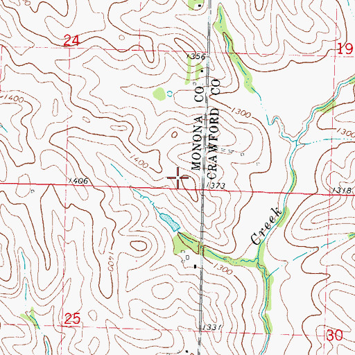 Topographic Map of Mill Creek Lake, IA