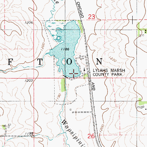 Topographic Map of Lyla Marsh Dam, IA