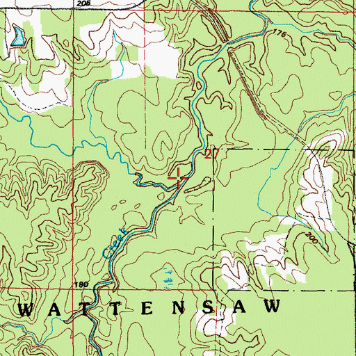 Topographic Map of Bell Branch, AR
