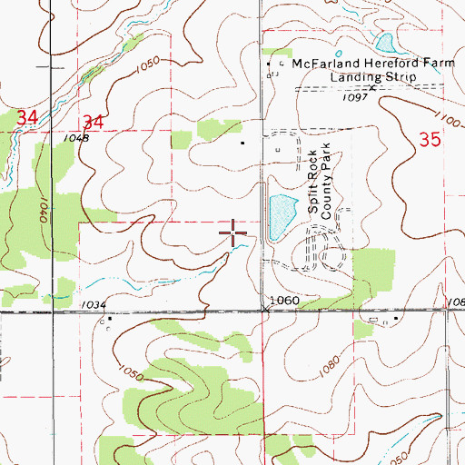 Topographic Map of Split Rock Lake, IA