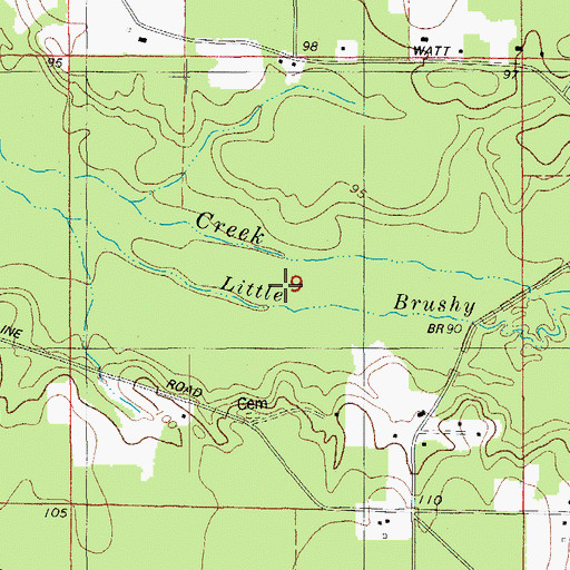 Topographic Map of Bell Branch, AR