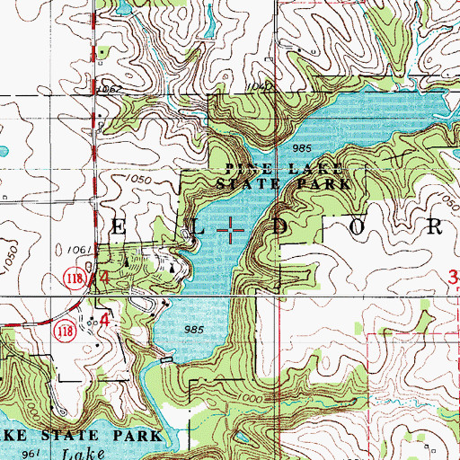 Topographic Map of Upper Pine Lake, IA
