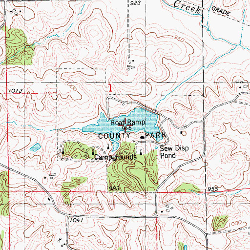 Topographic Map of Central Park Lake, IA