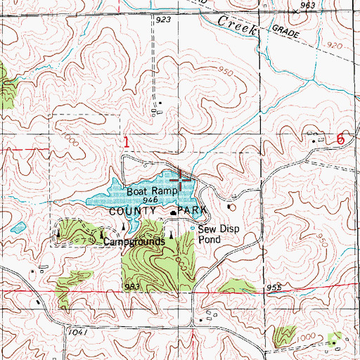 Topographic Map of Central Park Lake Dam, IA