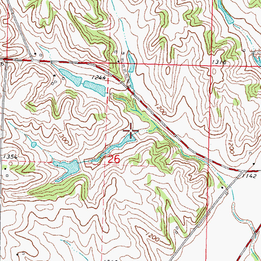 Topographic Map of Site C-12-2 Davis Battle Creek Dam, IA
