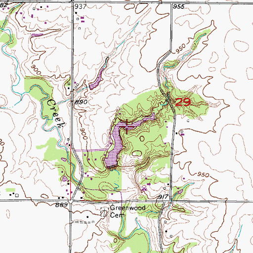 Topographic Map of Hickory Lake, IA