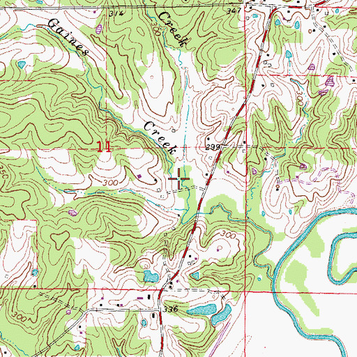 Topographic Map of Bell Creek, AR