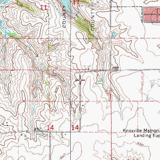 Topographic Map of Knoxville Pond, IA