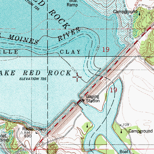 Topographic Map of Red Rock Dam, IA
